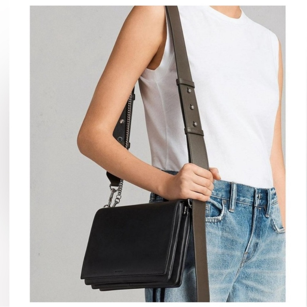 All Saints Zep Lamb leather cross body bag